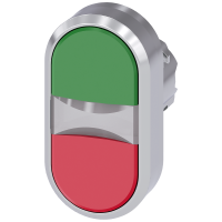 Przycisk podwójny 3SU1, 22mm, , zielono-czerwony, SIRIUS ACT | 3SU1050-3AB42-0AA0 Siemens