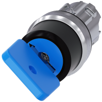 Przełącznik kluczykowy O.M.R, 22 mm, okrągły, metal, błyszczący, niebieski, wyciąganie klucza O | 3SU1050-4GF01-0AA0 Siemens