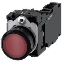 Przycisk 3SU1, 22mm, okrągły, tworzywo, przyciskowy, chwilowy, płaski czerwony, SIRIUS ACT | 3SU1102-0AB20-1FA0 Siemens