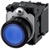 Przycisk 3SU1, 22mm, okrągły, styki 1NO, dioda LED 24VDC/DC, podświetlany, niebieski, SIRIUS ACT | 3SU1102-0AB50-1BA0 Siemens