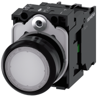 Przycisk 3SU1, 22mm, okrągły, tworzywo, podświetlany, biały, SIRIUS ACT | 3SU1102-0AB60-1BA0 Siemens