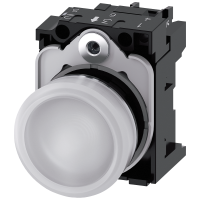 SIRIUS ACT Ø22 Metal połysk, lampka sygnaliz. gładka biała LED 230VAC, zaciski śrub. | 3SU1156-6AA60-1AA0 Siemens
