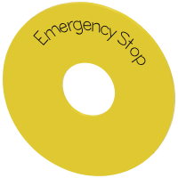 Podkładka do przycisku zatrzymania awaryjnego z napisem: EMERGENCY STOP | 3SU1900-0BB31-0DA0 Siemens