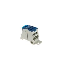 Blok rozdzielczy UKK-160,Al/Cu,1x70mm21x16mm,6x16mm2 na szynę TH,1000V AC/DC 160A szary/niebieski | 49.5260 Elektro-Plast Opatówek