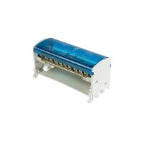 Blok rozdzielczy BRZ-2x11, uchylna klapka, na szynę TH 125A szary/niebieski | 49.611 Elektro-Plast Opatówek