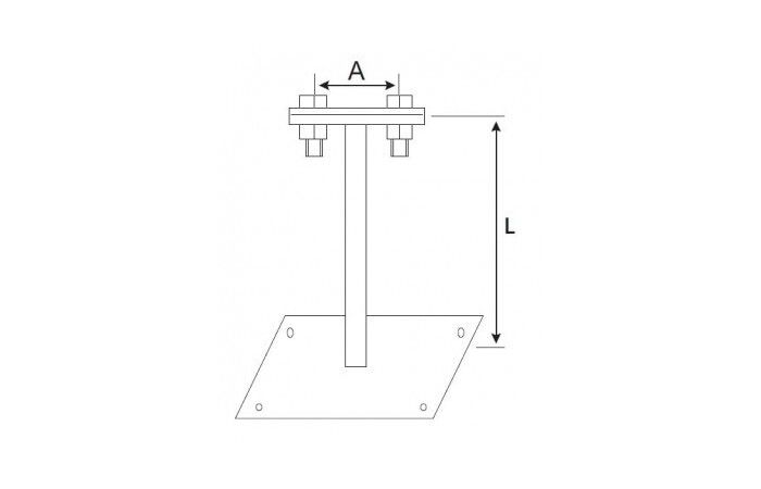 Wspornik regulowany wysoki brąz 0-6D/G | OP-WS-06D-WB Delkar