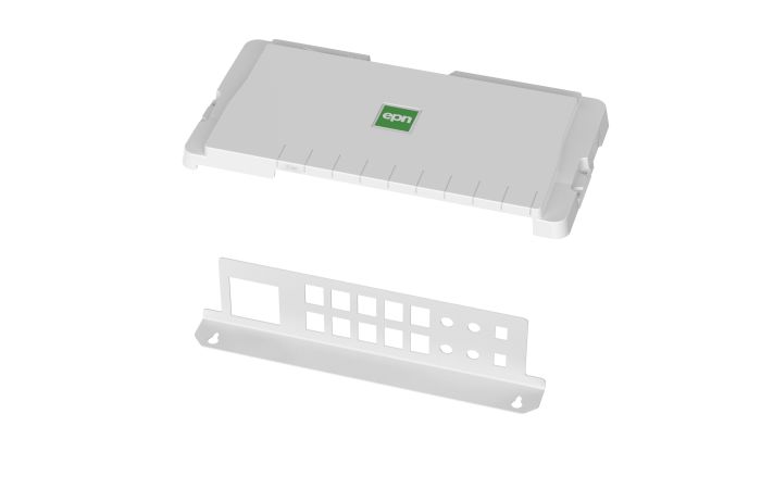 Patch-panel 18-portowy metalowy z pokrywą, biały, MSF | 2000-48 Elektro-Plast Nasielsk