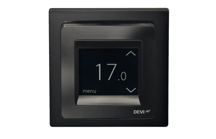 Termostat DEVIreg Touch 220-240V AC 50/60Hz 5st.C–45st/C5st.C–35st.C podłog/powiet IP21 czarny | 140F1069 Danfoss