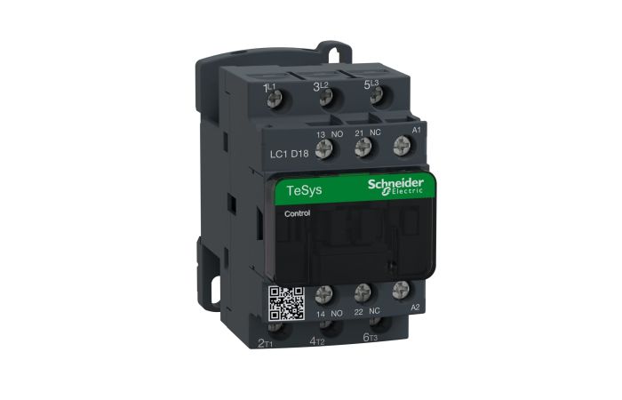 Stycznik mocy TeSys D 18A 3P 7,5KW 230V AC 1NO 1NC AC-3 zaciski skrzynkowe | LC1D18P5 Schneider Electric