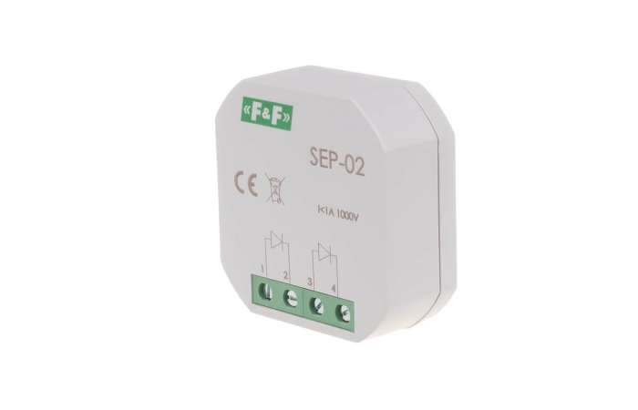 Separator sygnału wejściowego SEP-02 zasilanie 1A 1000V montaż w puszce podtynkowej Fi60 | SEP-02 F&F