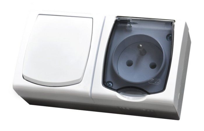 Zestaw łącznik pojedynczy + gniazdo, biały, ZH-NŁ1G/00/d, Madera | ZH-NŁ1G/00/d Ospel