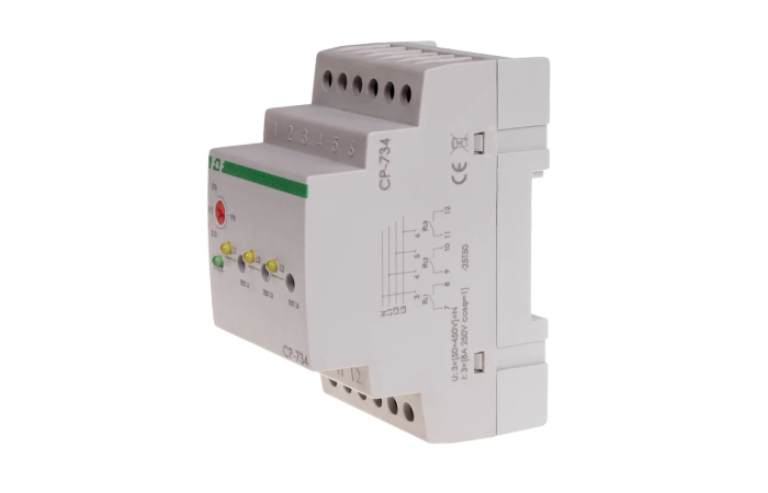 Przekaźnik napięciowy trójfazowy CP-734 3x1Z 3×(50-450V)+N 3x8A | CP-734 F&F