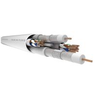 Kabel multimedialny tc'multikabel-PRO (2xRG-6CU TRISHIELD/ 2xUTP kat.6 / 1xFTTH-2J-SM) 350m SZPULA | 27283 Elpio