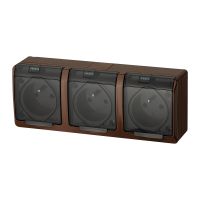 Gniazdo n/t potrójne z uziemieniem, IP44, brązowe / dymne, Hermes | 0323-05 Elektro-Plast Nasielsk