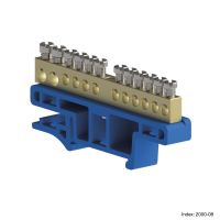 Listwa zaciskowa 12-torowa do montażu na szynie TS35, niebieska, MSF | 2000-08 Elektro-Plast Nasielsk