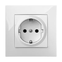 Gniazdo p/t pojedyncze 2P+Z Schuko B/R, IP20, białe, Carla | 1737-10 Elektro-Plast Nasielsk