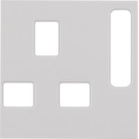Płytka czołowa do gniazda z uziem. standard brytyjski, kremowy połysk, B.Kwadrat | 3313078982 Hager