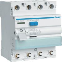 Wyłącznik różnicowo-prądowy 3P+N 63A/30mA Typ A QuickConnect RCCB | CDS463D Hager