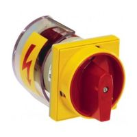 Łącznik krzywkowy 4G40-92-U S25, 40A, bez obudowy, pokrętło czerwone,żółte tło tabliczki 4-bieg(0-1) | 63-246424-011 Apator