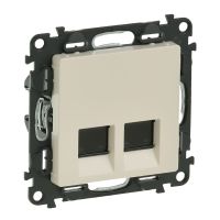 Gniazdo komputerowe podwójne RJ45 kat. 5e UTP, kremowe, Valena Life | 753241 Legrand