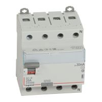 Wyłącznik różnicowo-prądowy P304 4P 25A 30mA typ AC serii DX3 | 411702 Legrand