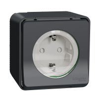 Gniazdo 2P+PE Schuko, zaciski śrubowe, antracyt, Mureva | MUR36731 Schneider Electric