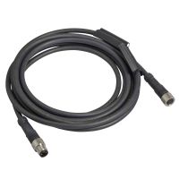 Kabel łączący OsiSense XZ proste męskie M8 3 piny kolankowe żeńskie M8 3 piny PUR 2m | XZCR2705037R2 Telemecanique Sensors