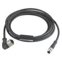 Kabel łączący OsiSense XZ proste męskie M8 3 piny kolankowe żeńskie M12 5 piny PUR 1m | XZCR2712037T1 Telemecanique Sensors