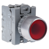 Przycisk sterowniczy kryty, pierścień niklowany, styki 1NO+1NC, podświetlany, czerwony | SP22-KLC-11-230-LED\AC Spamel
