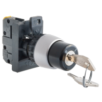 Łącznik 2-położeniowy, styki 2NO, z kluczem, pierścień niklowany | ST22-SAV-20\. Spamel