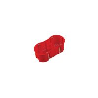 Puszka p/t bezhalogenowa PK60 2x68x60mm, głęboka, podwójna do płyt gipsowych, IP30, czerwona | A.0010AG Pawbol