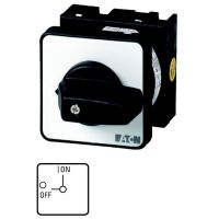 Łącznik krzywkowy 1P, 32A, 13kW, 0-1, bez samopowrotu, pokrętło czarne, natablicowy, T3-1-8200/E P/T | 064208 Eaton