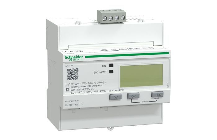 Licznik energii elektrycznej 1/3-fazowy 63A 100-277/173-480V kl.1 Modbus cyfr moduł iEM3150, Acti 9 | A9MEM3150 Schneider Electric