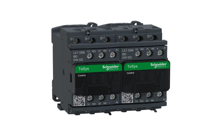 Stycznik nawrotny TeSys 9A AC-3 napięcie cewki 24VDC 3P | LC2D09BD Schneider Electric