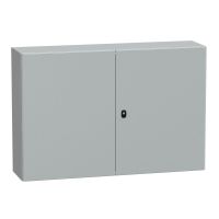 Obudowa Spacial S3D podwójne drzwi gładkie z płyta montażową 800x1200x300 (WxSxG) IP55 IK10 RAL7035 | NSYS3D81230DP Schneider Electric