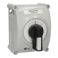Łącznik krzywkowy 25A, rozłącznik 0-1, 3-biegunowy, w obudowie OB2 z czołem zamykanym | ŁK25R-2.8211\OB2Z Spamel