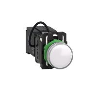 Wskaźnik świetlny biały Fi-22mm zwykła soczewka zintegrowana LED 400VAC | XB5AV5B1 Schneider Electric