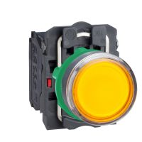 Przycisk podświetlany pomarańczowy kryty Fi-22mm z samopowrotem 230-240VAC 1NO 1NC | XB5AW35M5 Schneider Electric