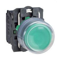 Przycisk z samopowrotem Fi-22mm wystajacy zielony 1NO bez oznaczenia | XB5AP31 Schneider Electric