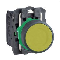 Przycisk z samopowrotem Fi-22mm kryty żółty 1NC bez oznaczenia Harmony XB5 | XB5AA51 Schneider Electric