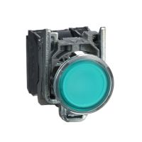 Przycisk podświetlany zielony kryty Fi 22mm z samopowrotem 110-120V 1NO+1NC Harmony XB4 | XB4BW33G5 Schneider Electric