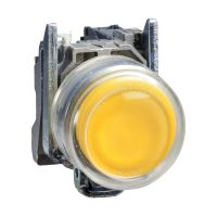 Przycisk okapturzony żółty metalowy Harmony XB4 | XB4BP51 Schneider Electric
