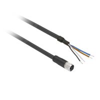 Przewód ze złączem żeńskim M12 4-piny proste z kablem, długość 5m | XZCP1141L5 Telemecanique Sensors