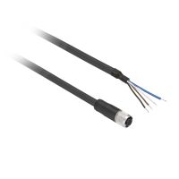 Złącze żeńskie M8 proste 4-pinowe kabel 5m PUR | XZCP0941L5 Telemecanique Sensors