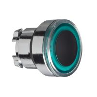 Główka przyciskuz samopowrotem, z podświetlanym pierścieniem, zielona metalowa Harmony XB4 | ZB4BW933 Schneider Electric