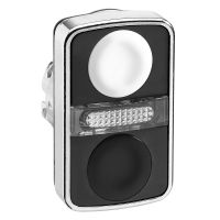 Napęd przycisku dwuklawiszowego płaski biały/czarny samopowrotny LED metalowy Harmony XB4 | ZB4BW7A1720 Schneider Electric