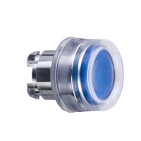 Przycisk płaski okapturzony niebieski samopowrotny LED metalowy Harmony XB4 | ZB4BW563 Schneider Electric