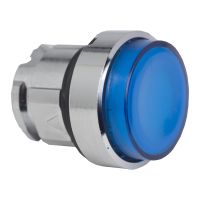 Główka przycisku wystającego z samopowrotem LED niebieska metalowa Harmony XB4 | ZB4BW163 Schneider Electric