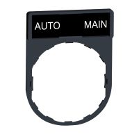 Ramka do mocowania etykiet 30x40mm czarna/czerwona z etykietą 8x27mm "AUTO-MAIN" Harmony XB4 | ZBY2164 Schneider Electric