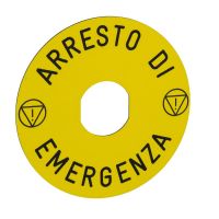 Etykieta OKR.F90 "ARRESTO EMERGENZA" | ZBY8630 Schneider Electric